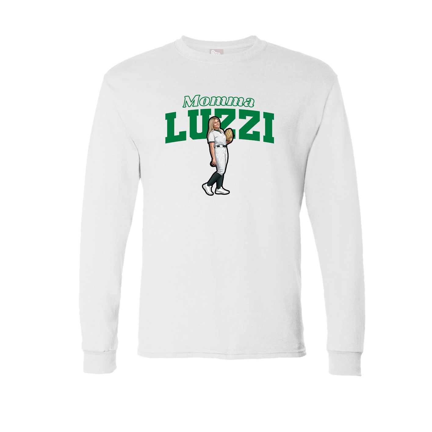 Long Sleeve Tee — Mothers Day Block in White