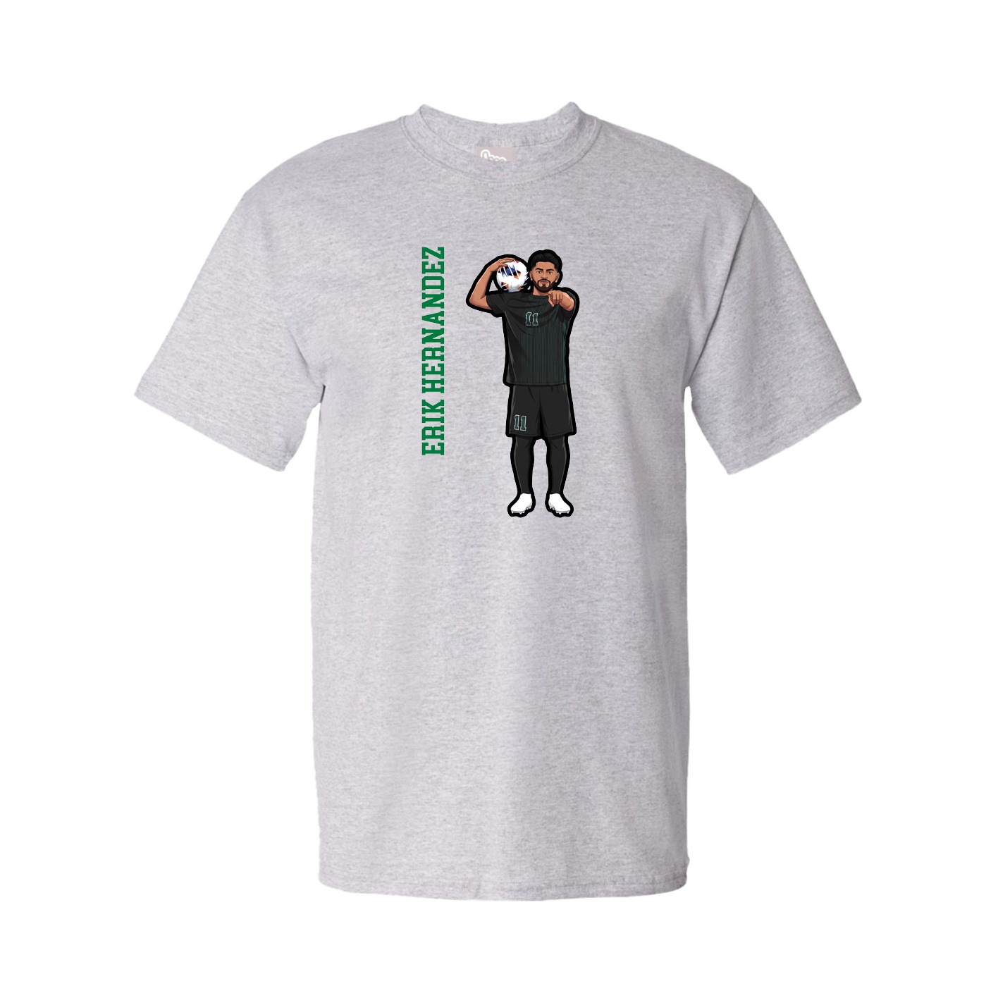 Tee — Name Vertical in Grey