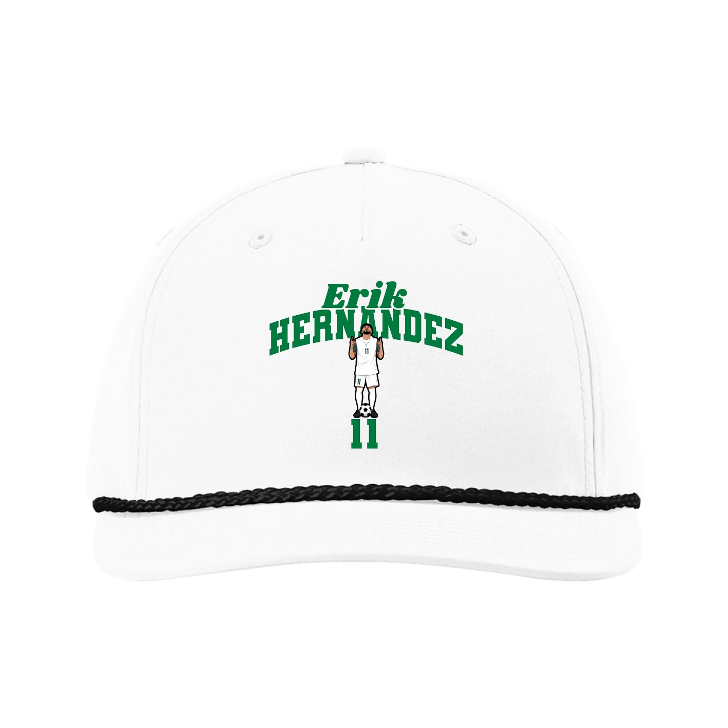 Five-Panel Classic Rope Cap — Signature Arch in White