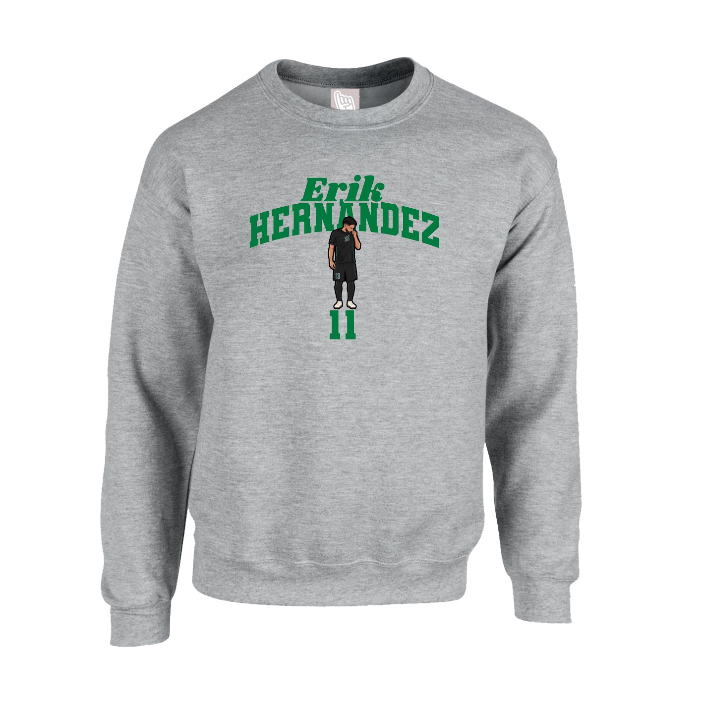 Fleece Crew — Signature Arch in Grey