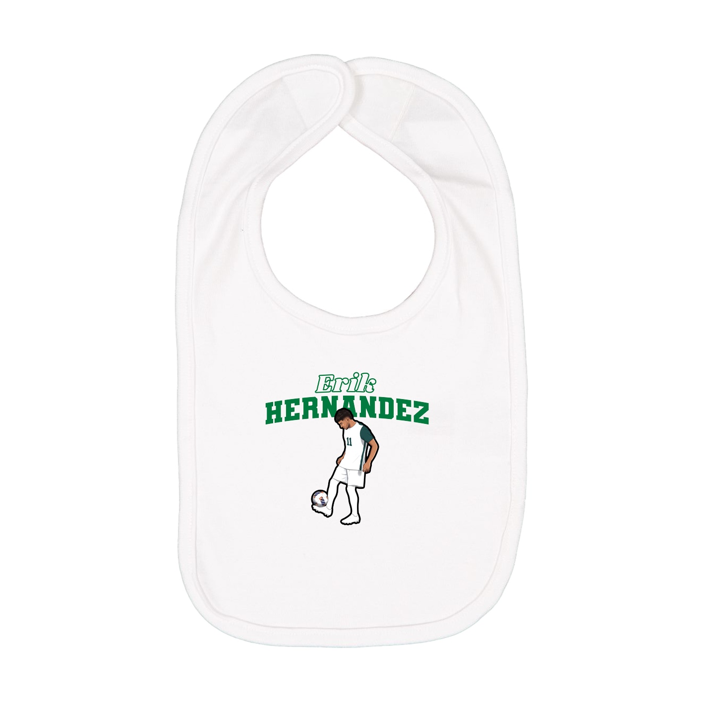 Infant Bib — Name Arch in White
