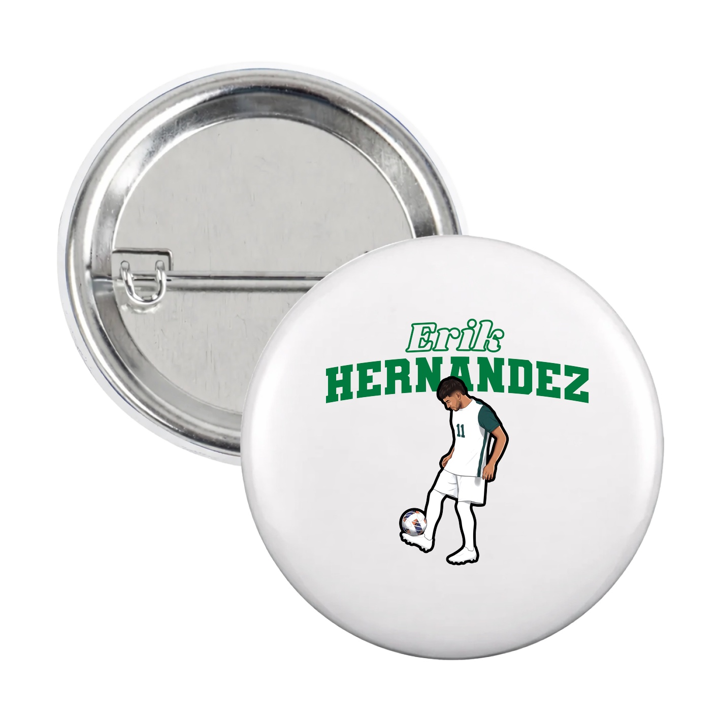 Game Day Button — Name Arch in White
