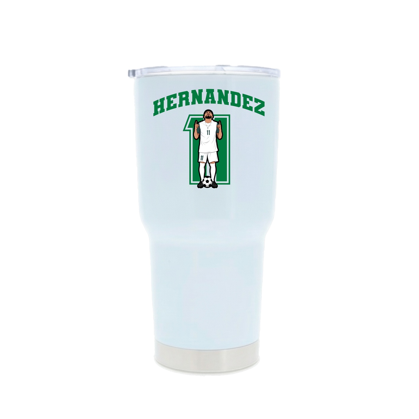 30oz Stainless Steel Tumbler — Number in White