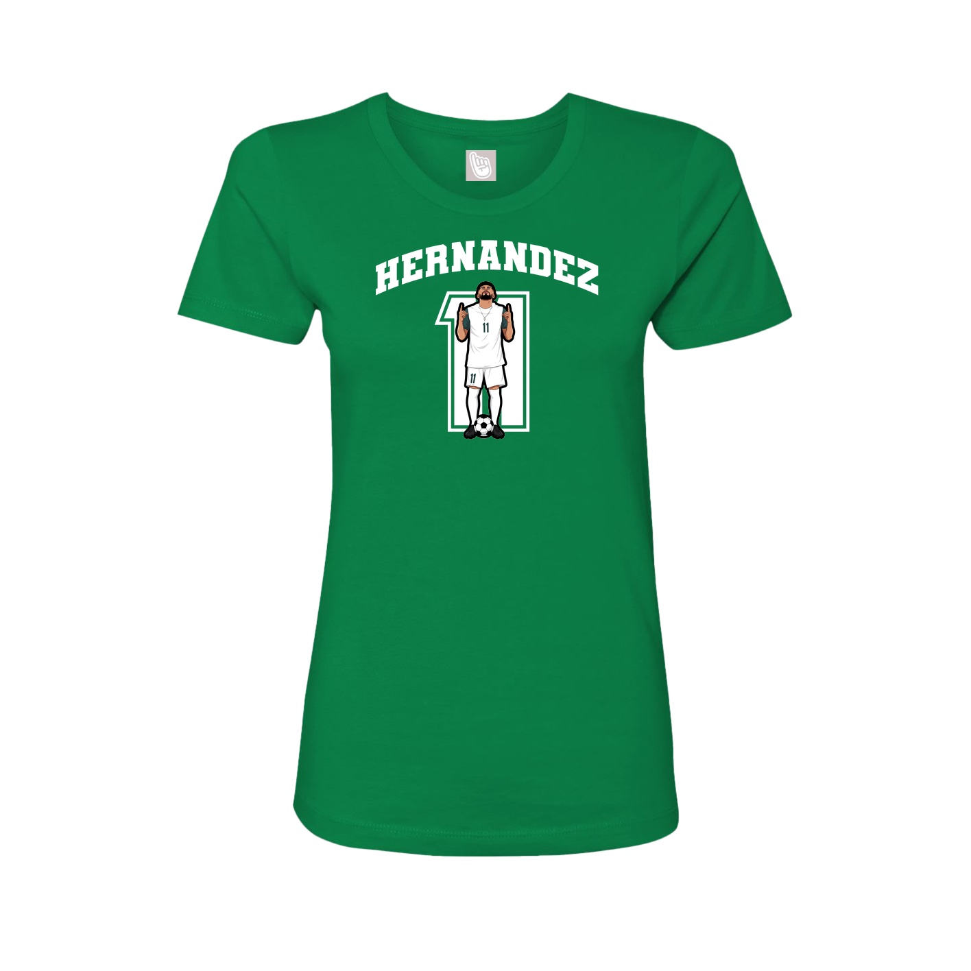 Fitted Women's Tee — Number in Green