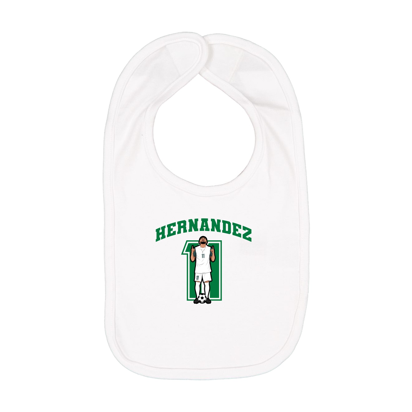 Infant Bib — Number in White