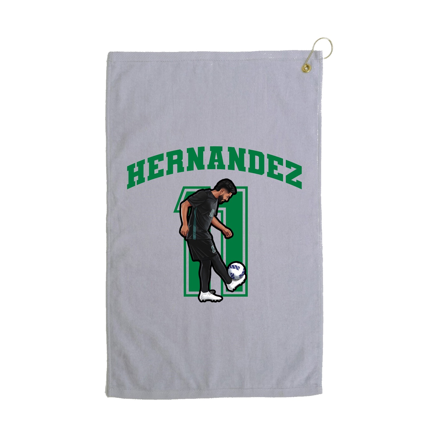 Golf Towel — Number in Grey