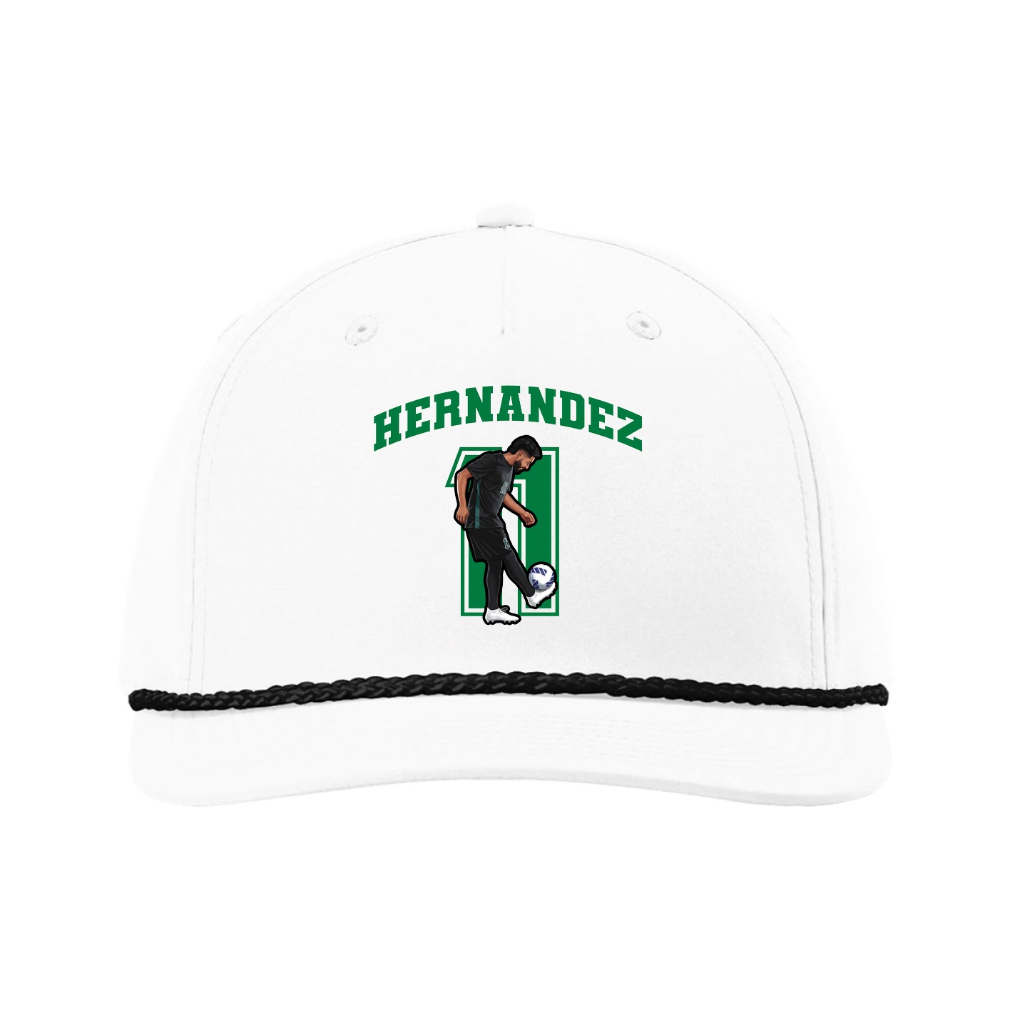 Five-Panel Classic Rope Cap — Number in White