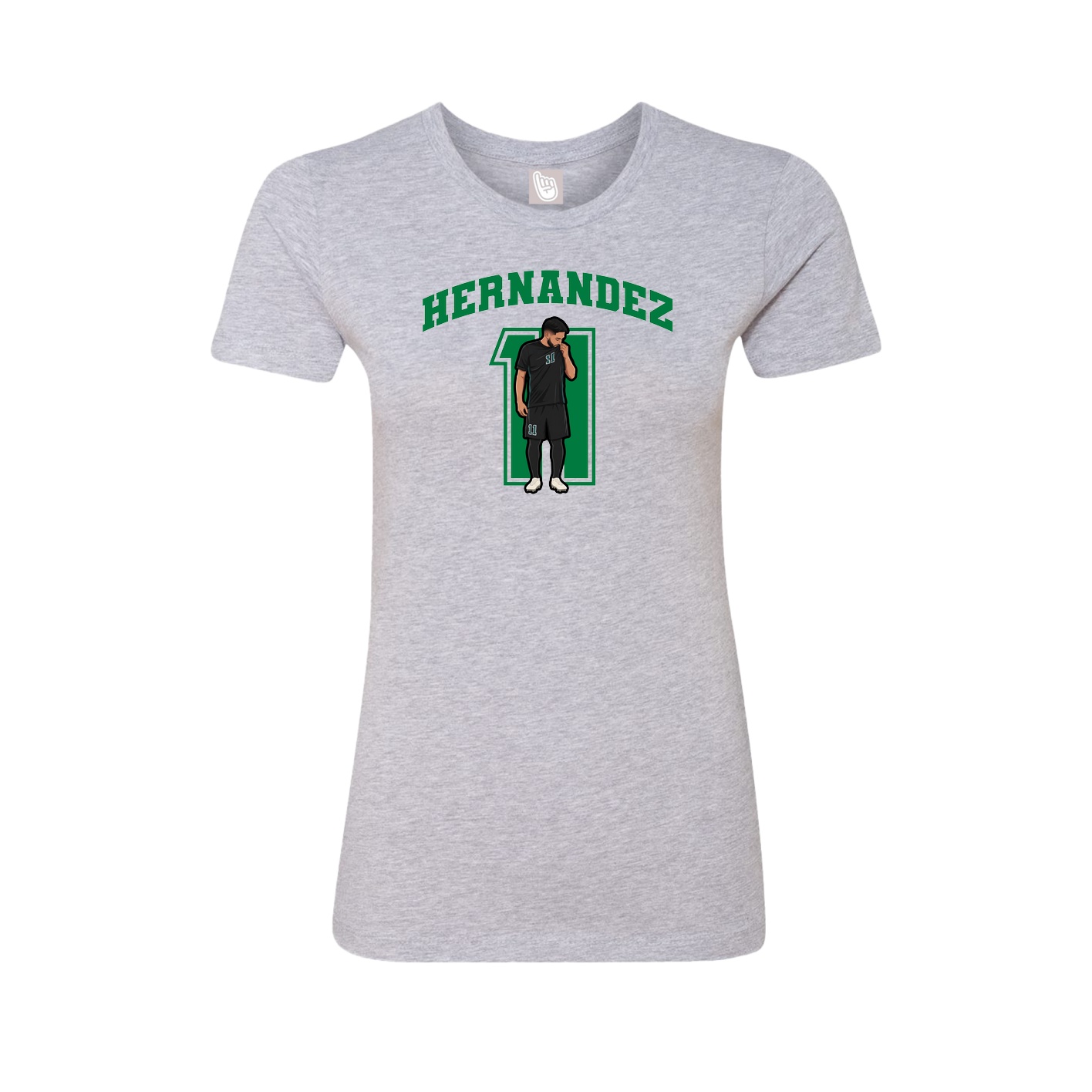 Fitted Women's Tee — Number in Grey