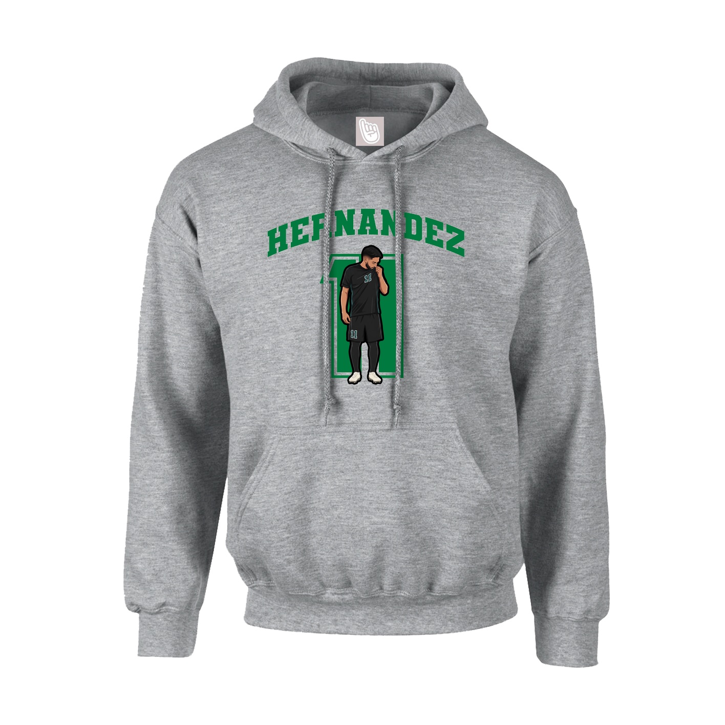 Youth Hoodie — Number in Grey
