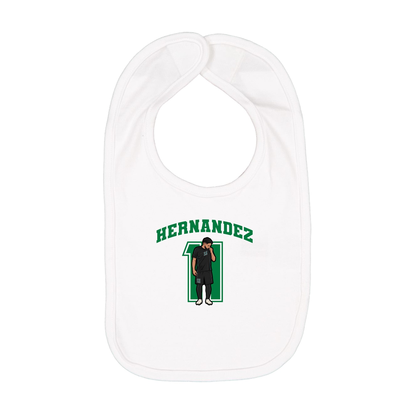 Infant Bib — Number in White