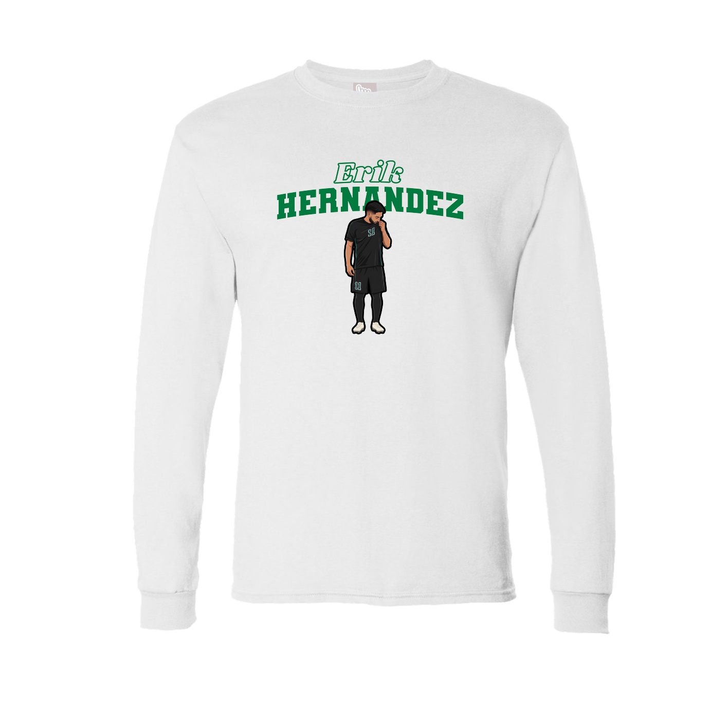 Long Sleeve Tee — Name Arch in White