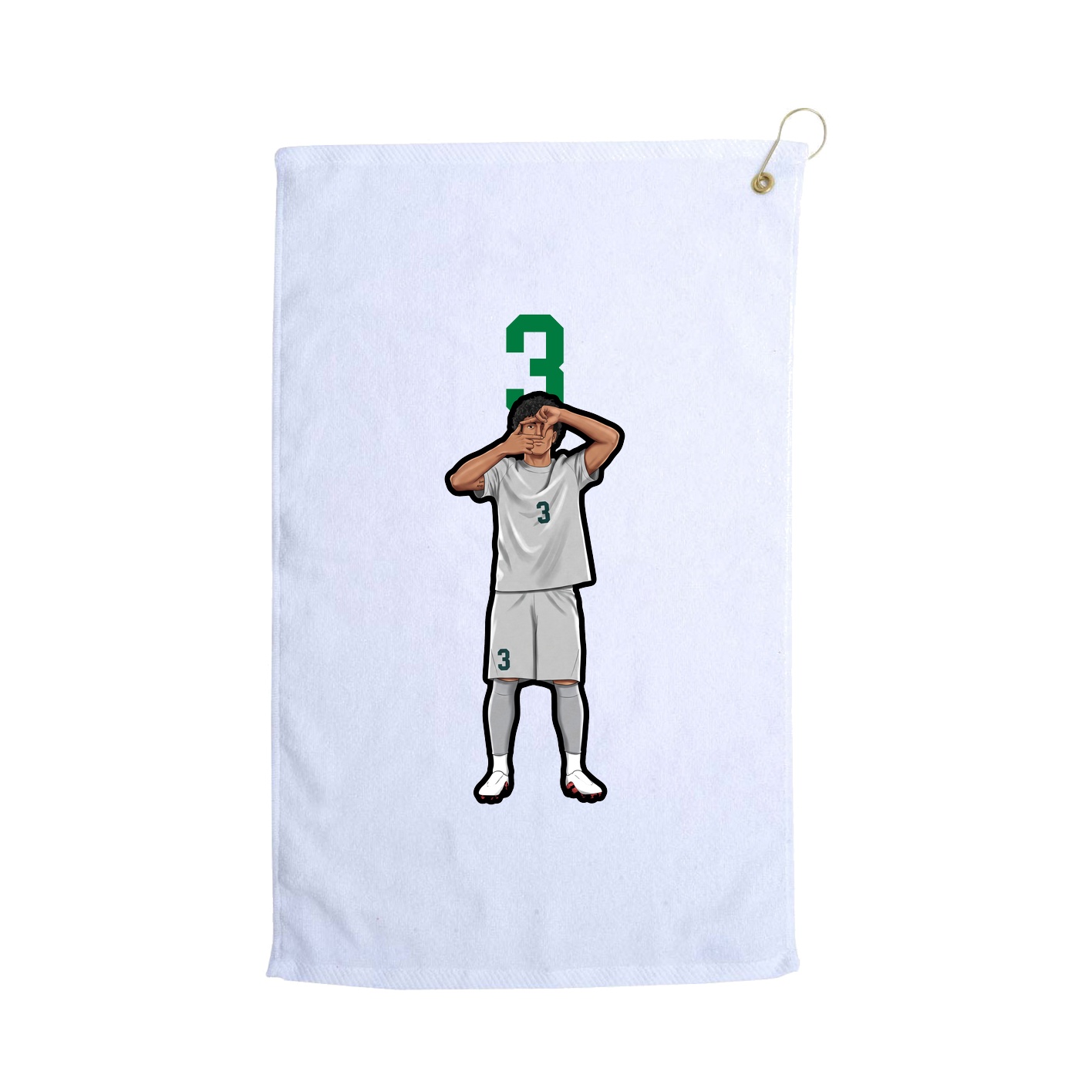 Golf Towel — Number Top in White