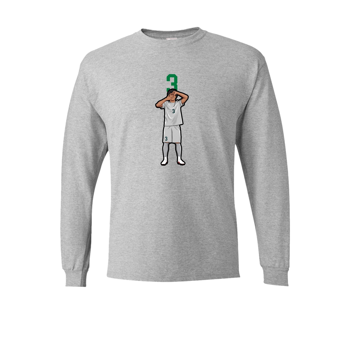 Long Sleeve Tee — Number Top in Grey