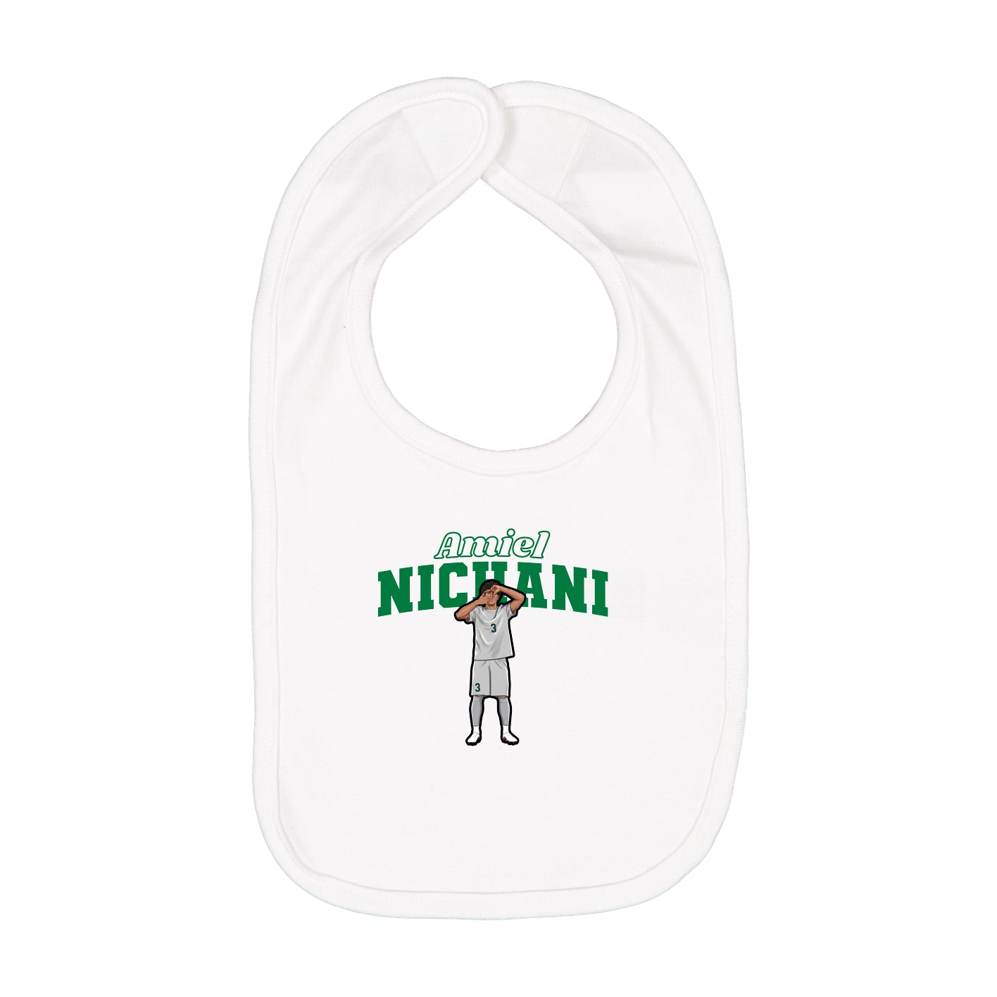 Infant Bib — Name Arch in White