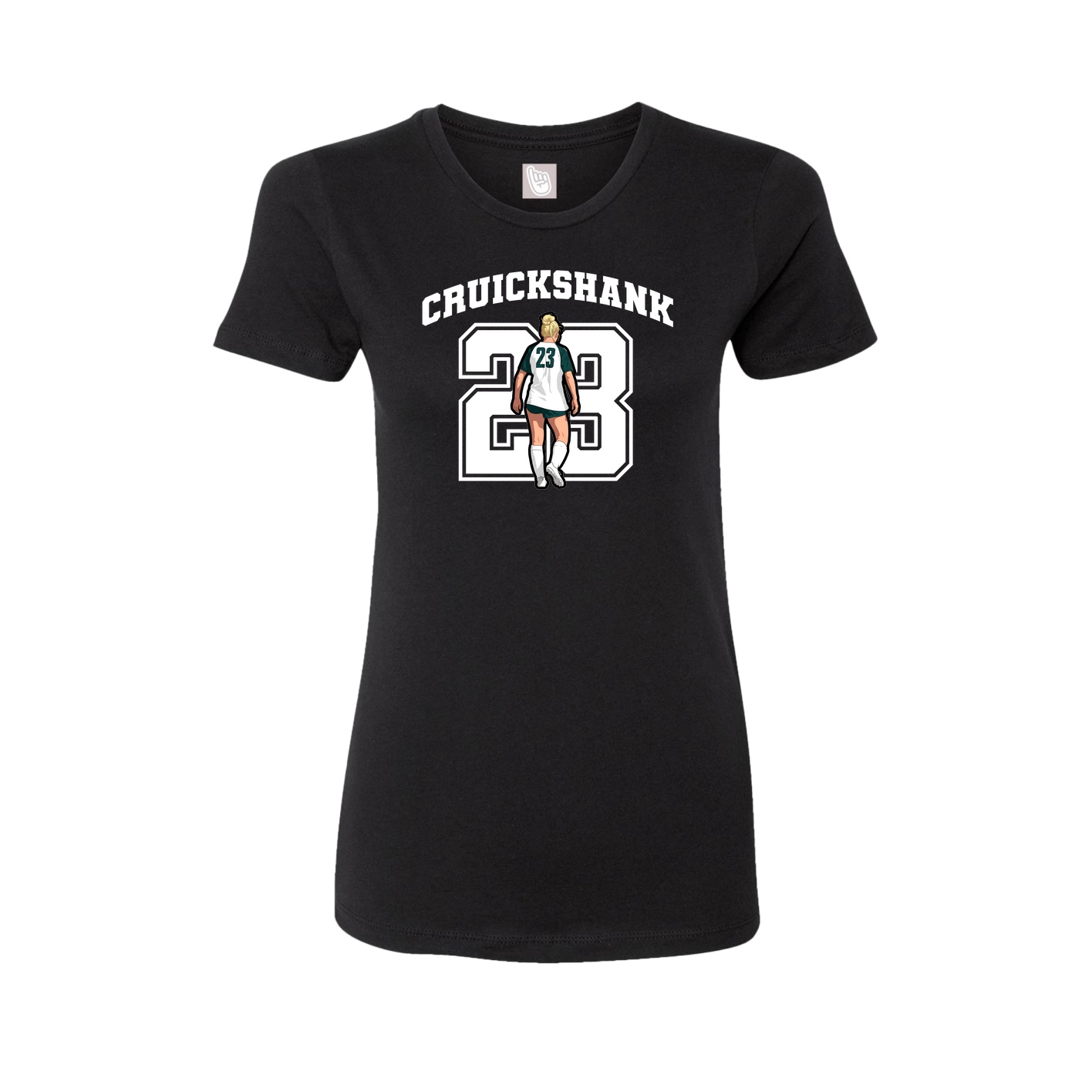 Fitted Women's Tee — Number in Black
