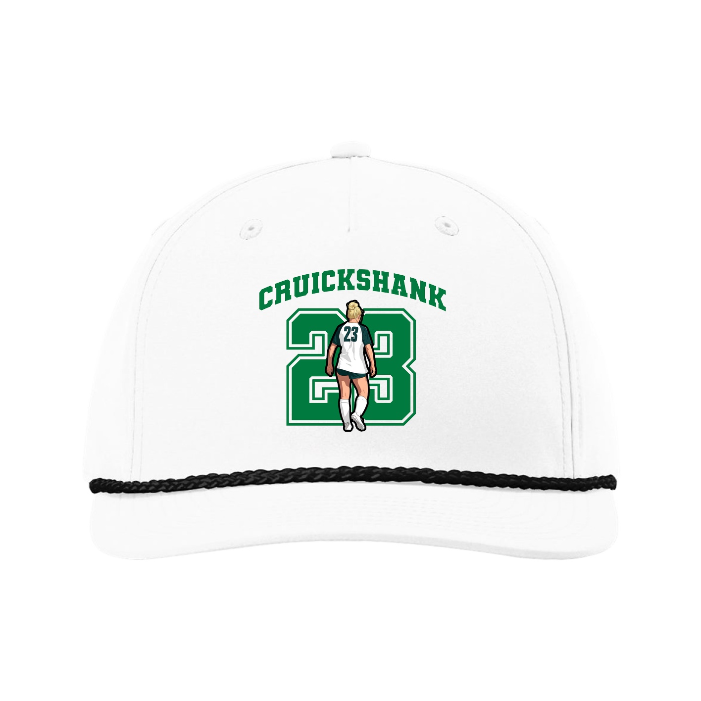 Five-Panel Classic Rope Cap — Number in White