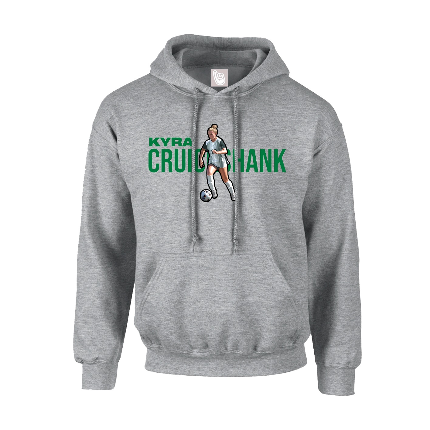 Youth Hoodie — Player Name in Grey