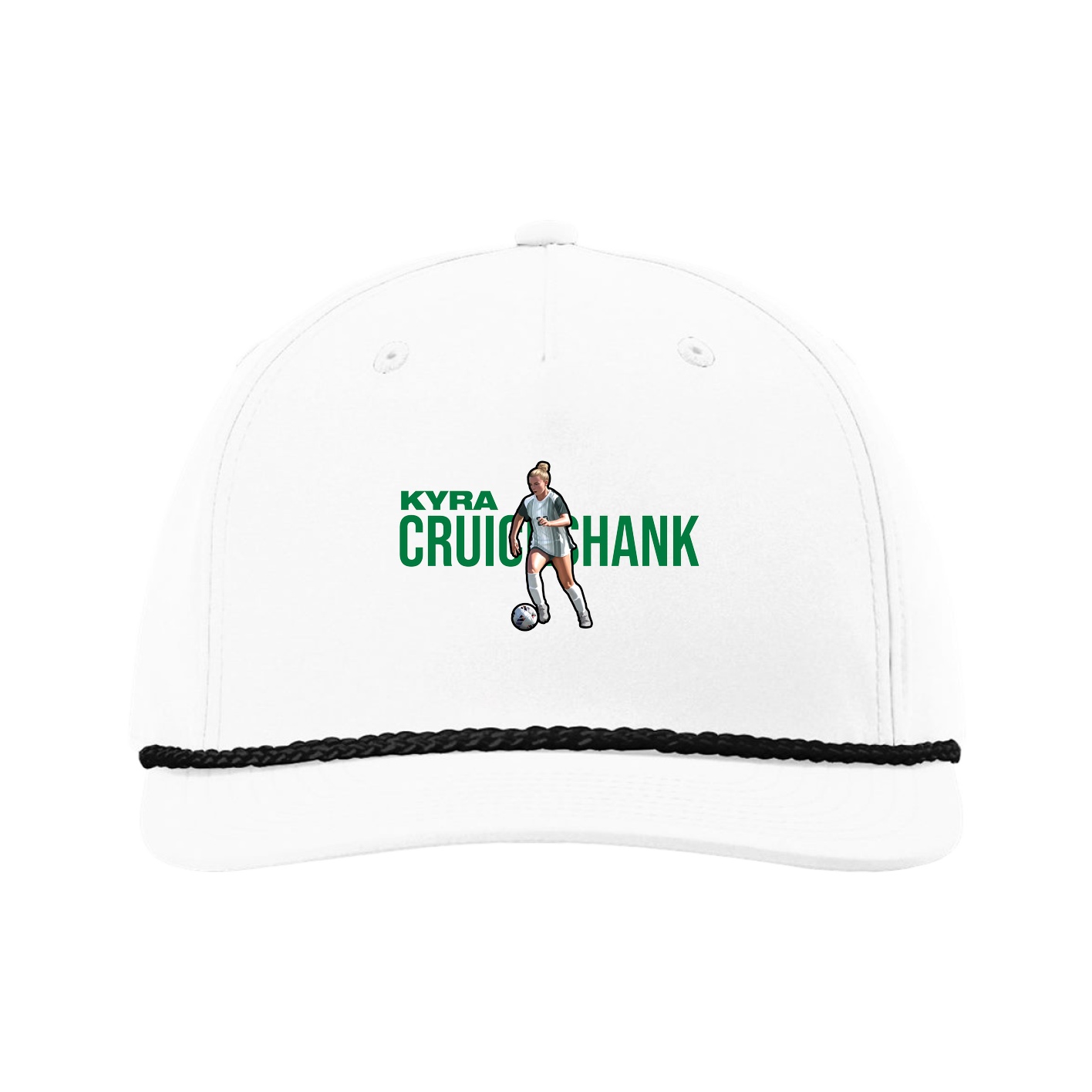 Five-Panel Classic Rope Cap — Player Name in White