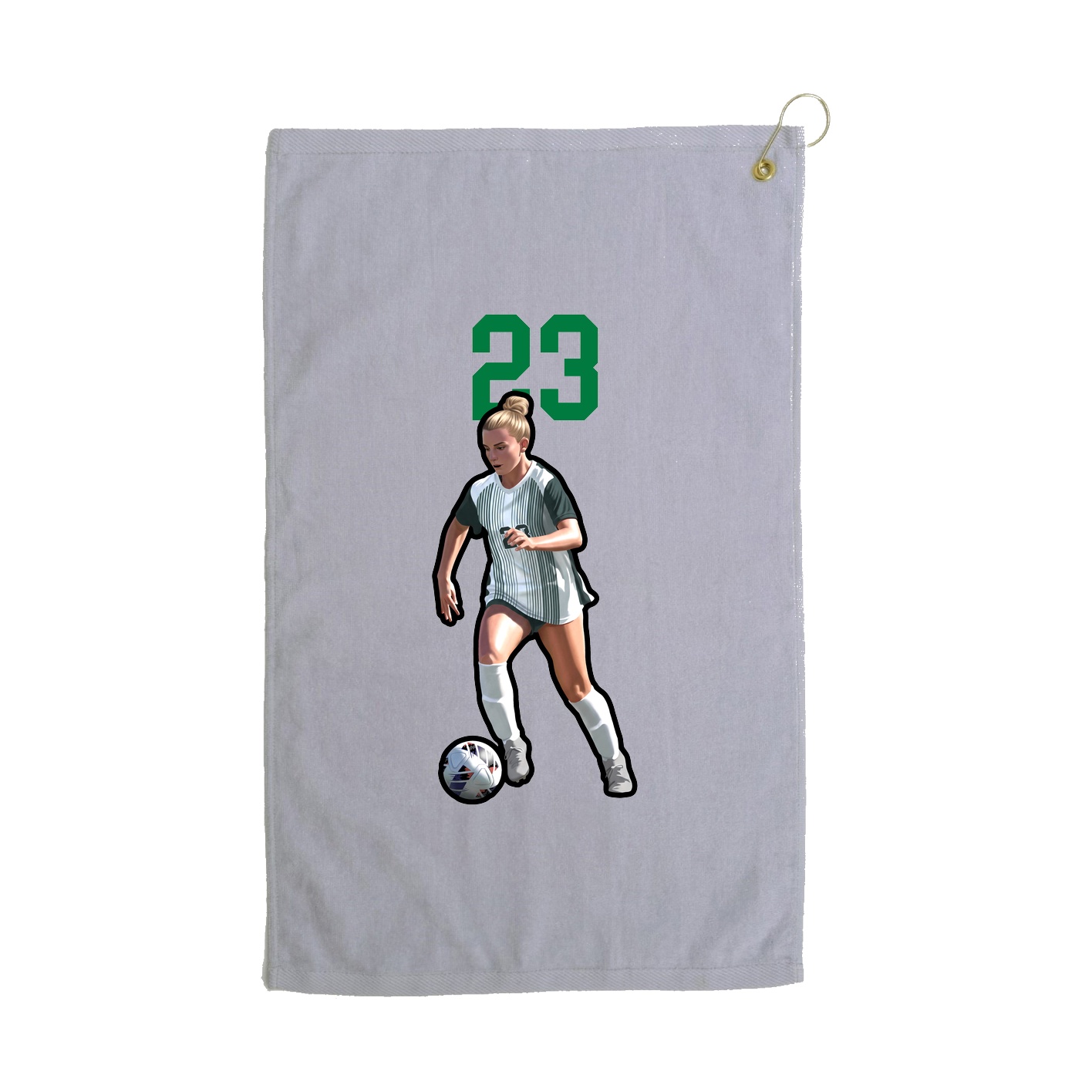 Golf Towel — Number Top in Grey