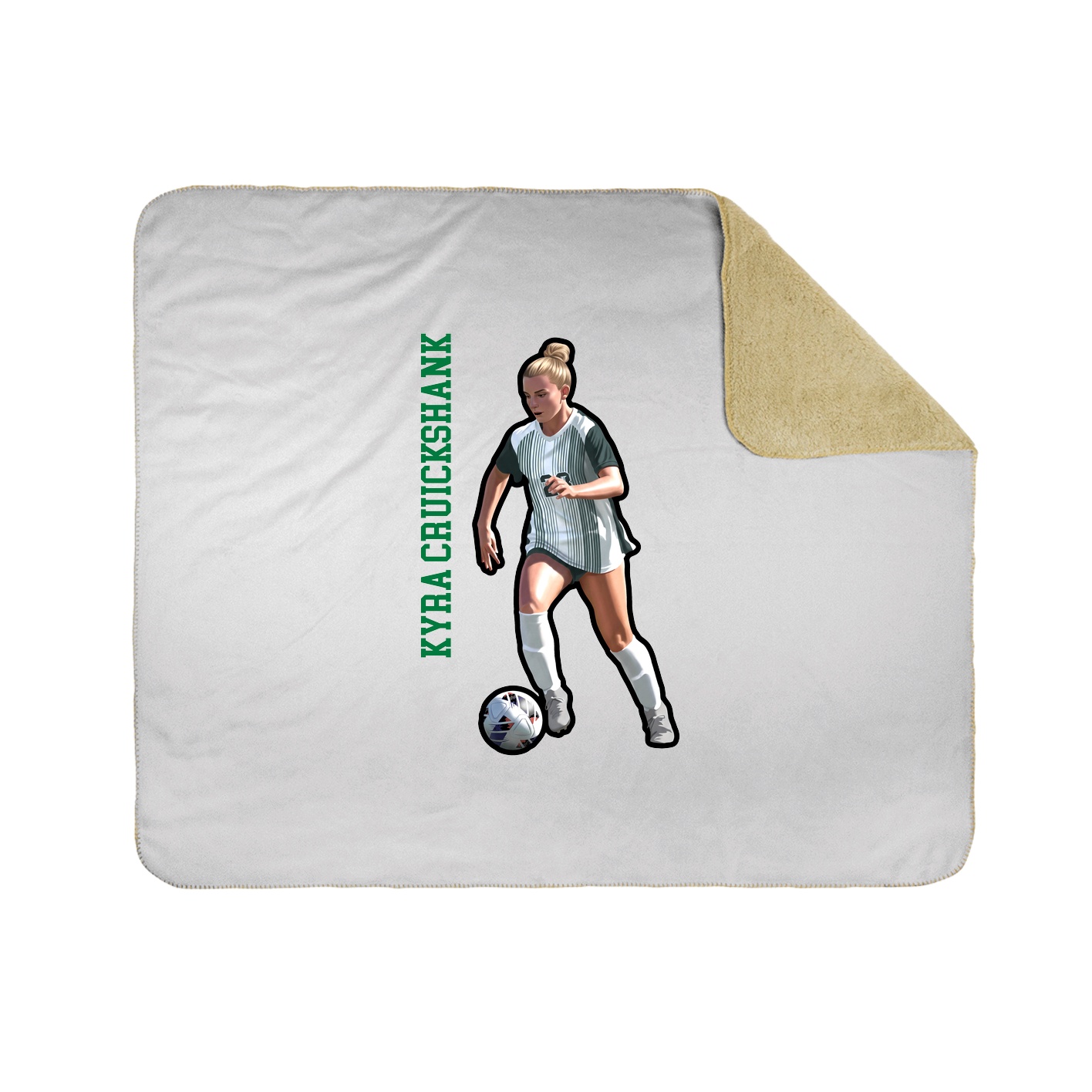 Throw Blanket — Name Vertical in White