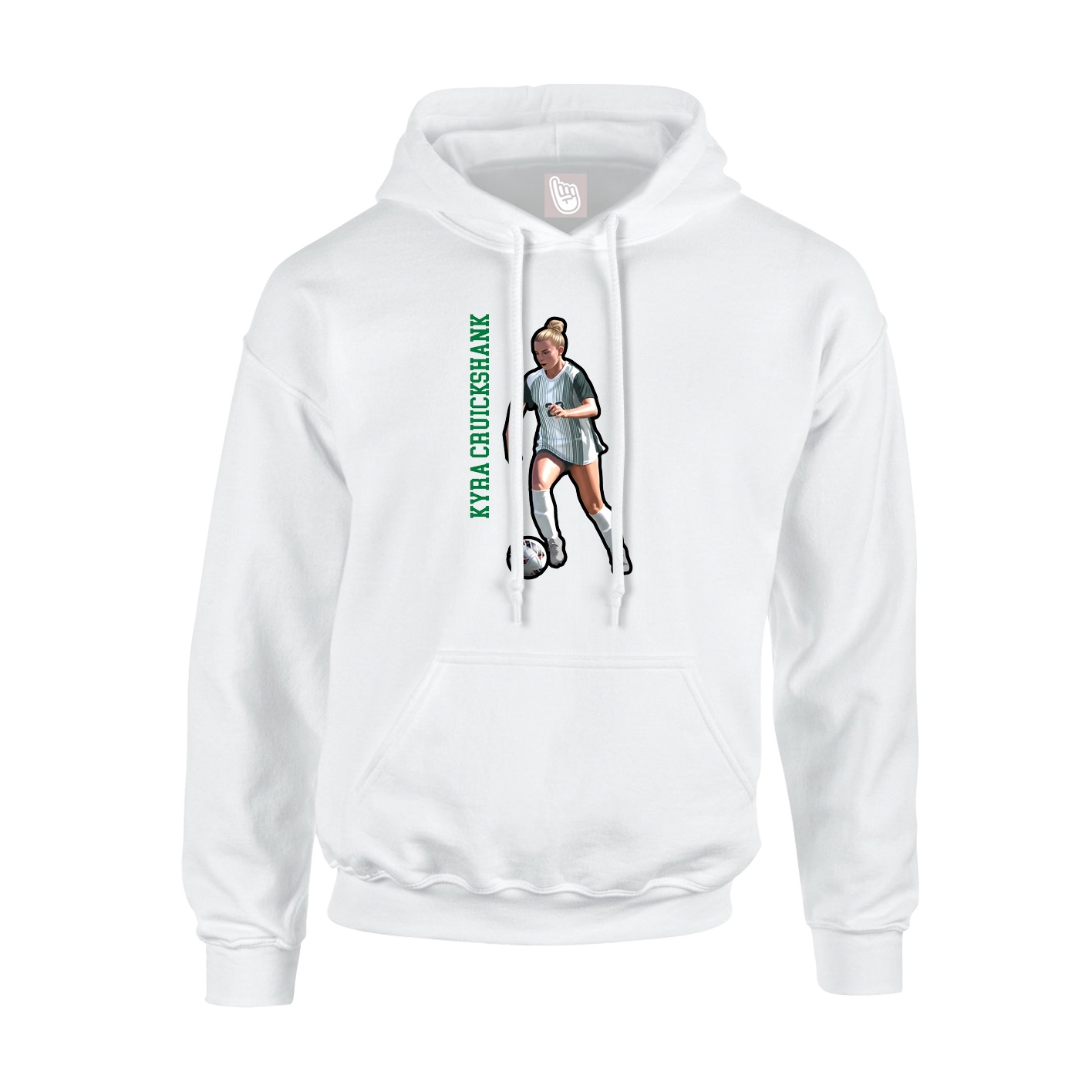 Youth Hoodie — Name Vertical in White