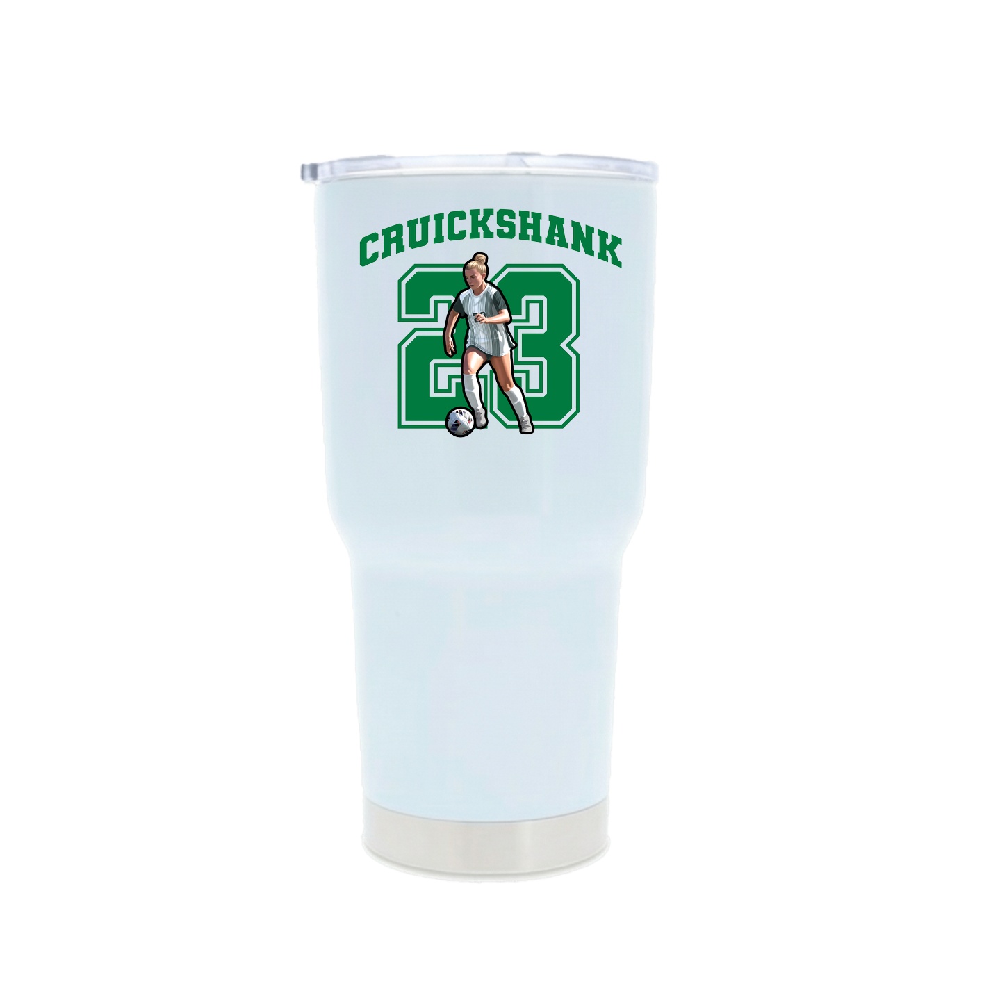 30oz Stainless Steel Tumbler — Number in White