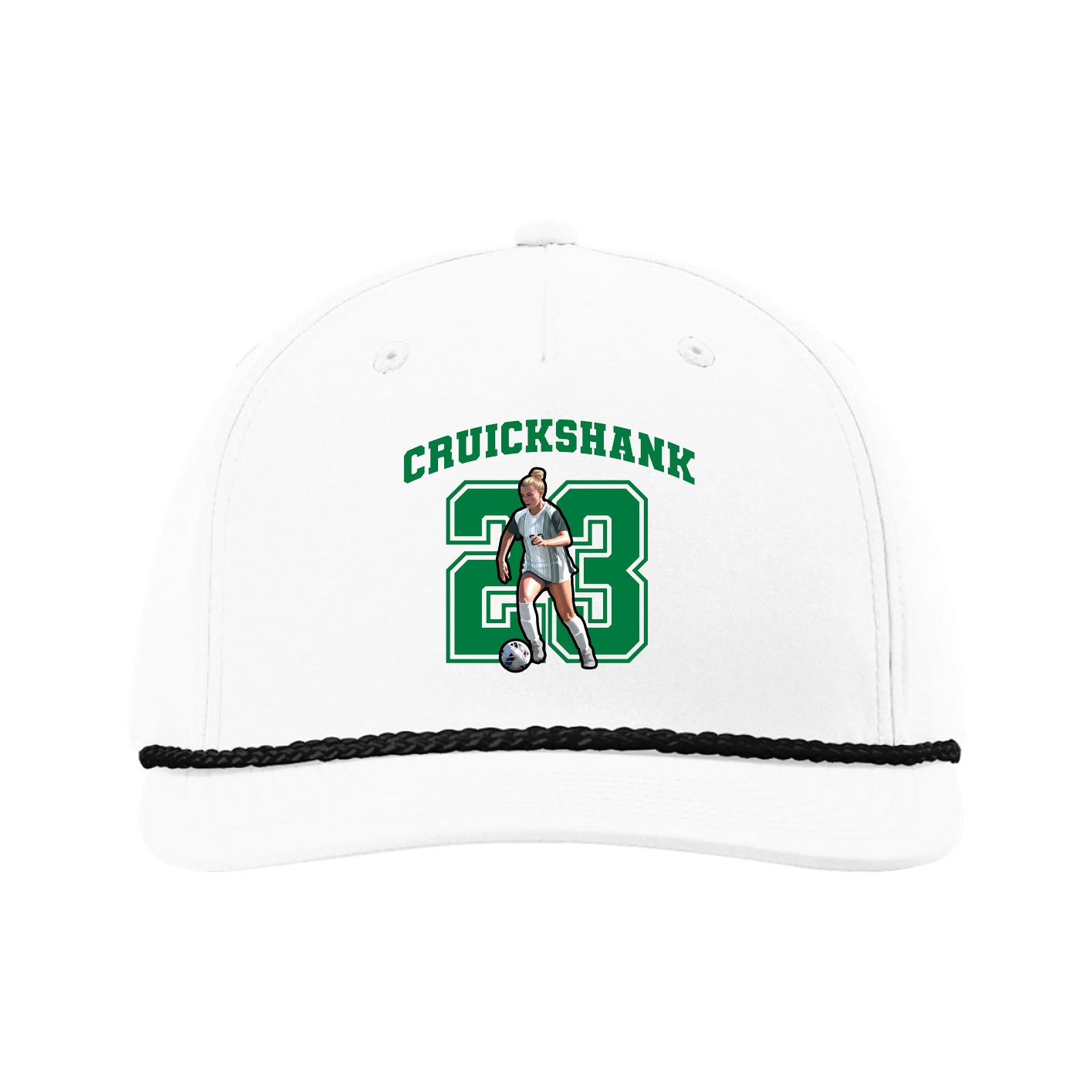 Five-Panel Classic Rope Cap — Number in White