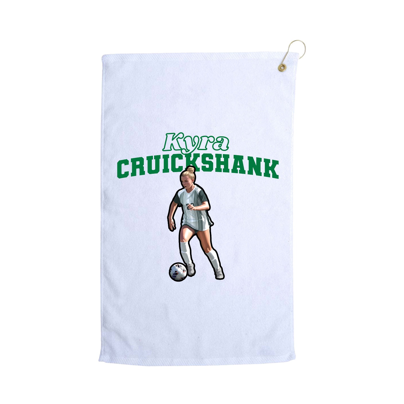Golf Towel — Name Arch in White
