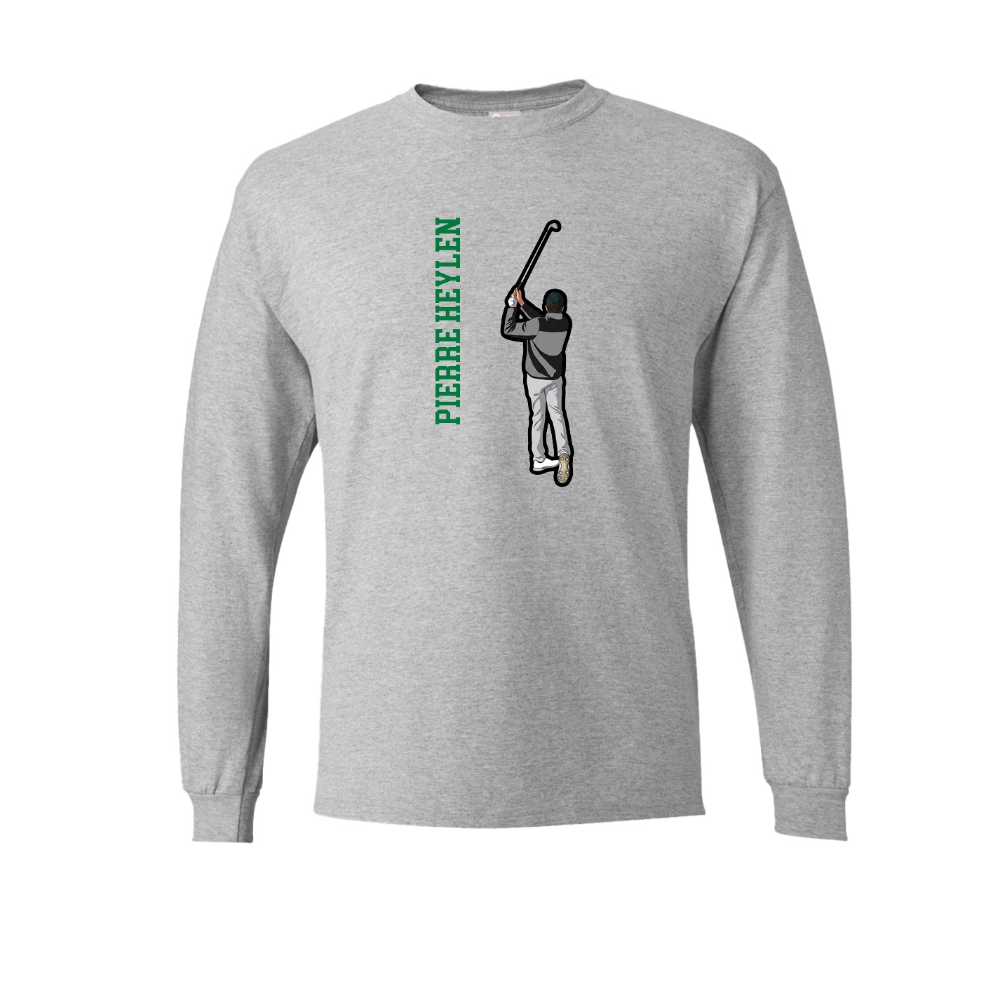 Long Sleeve Tee — Name Vertical in Grey