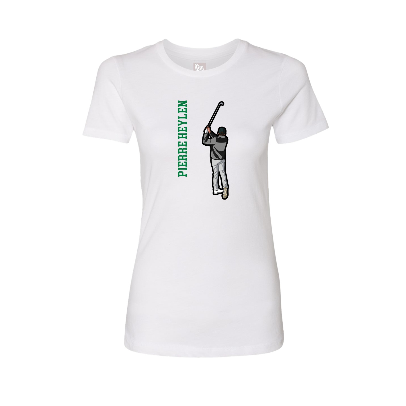 Fitted Women's Tee — Name Vertical in White