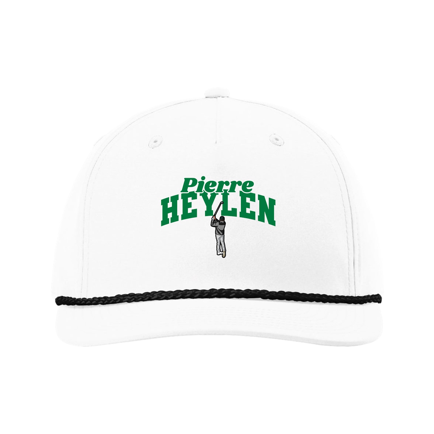 Five-Panel Classic Rope Cap — Signature Arch in White