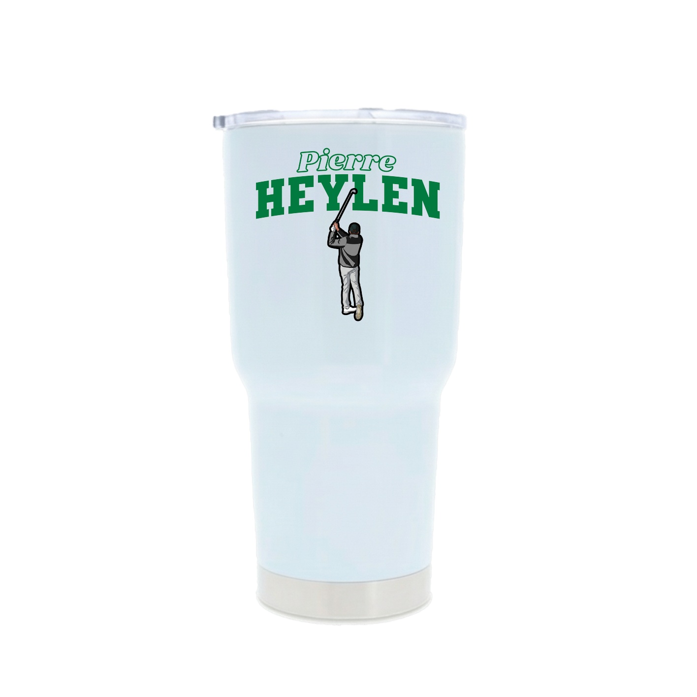 30oz Stainless Steel Tumbler — Name Arch in White