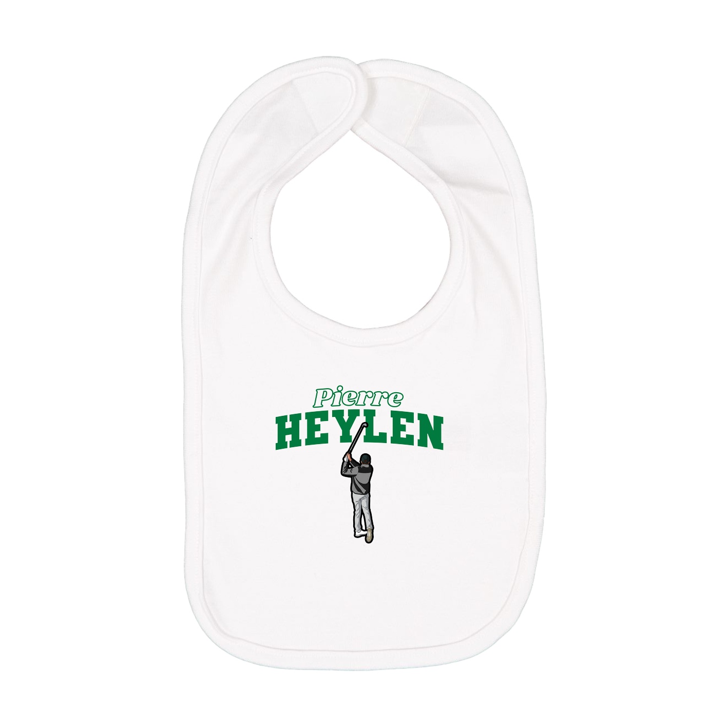 Infant Bib — Name Arch in White