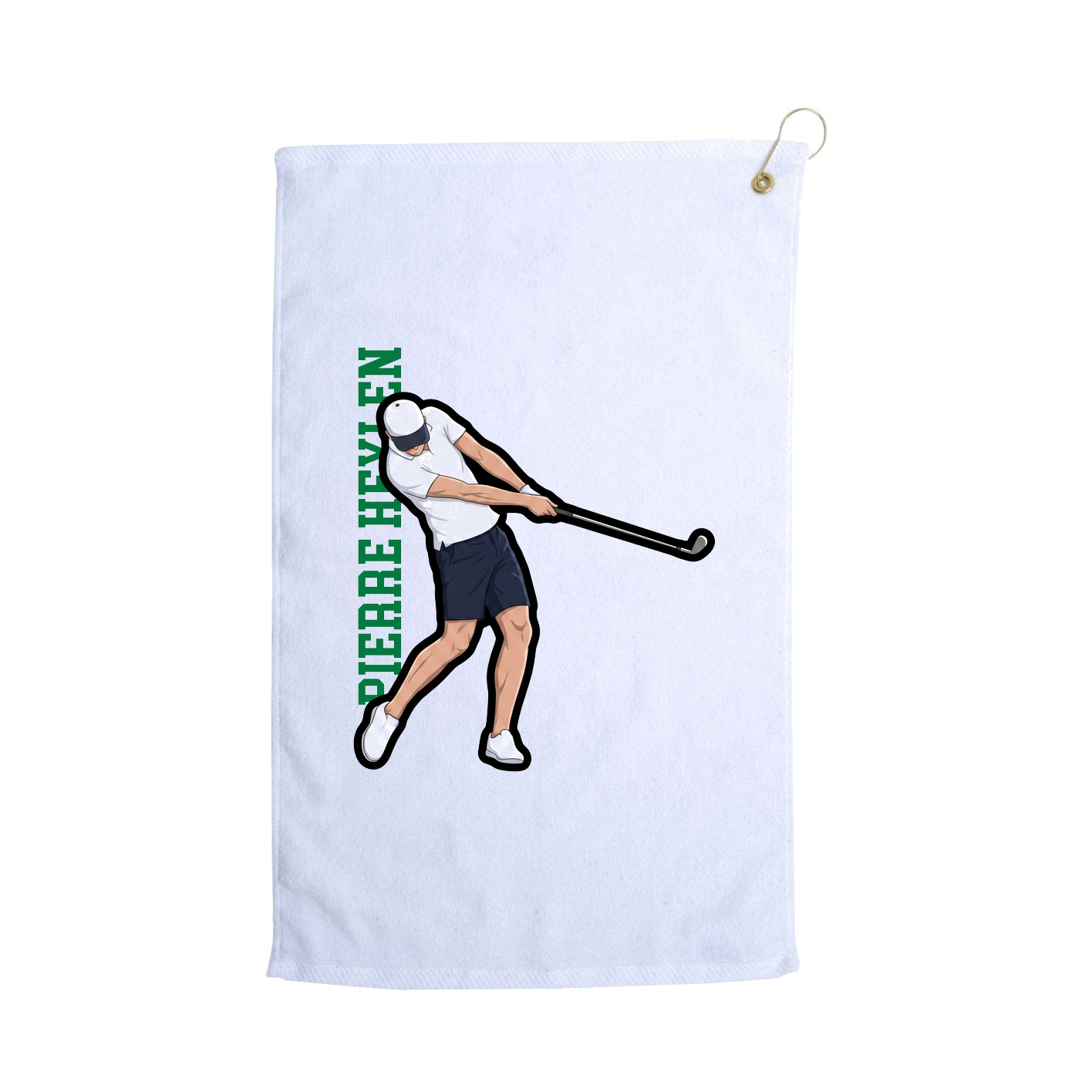 Golf Towel — Name Vertical in White