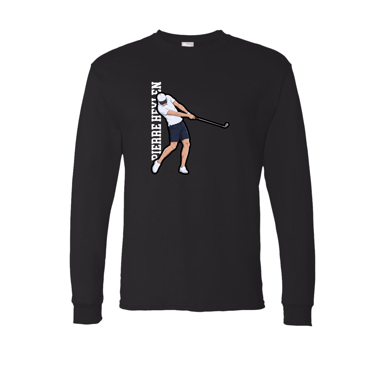 Long Sleeve Tee — Name Vertical in Black