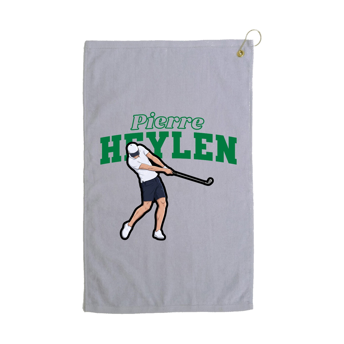 Golf Towel — Name Arch in Grey