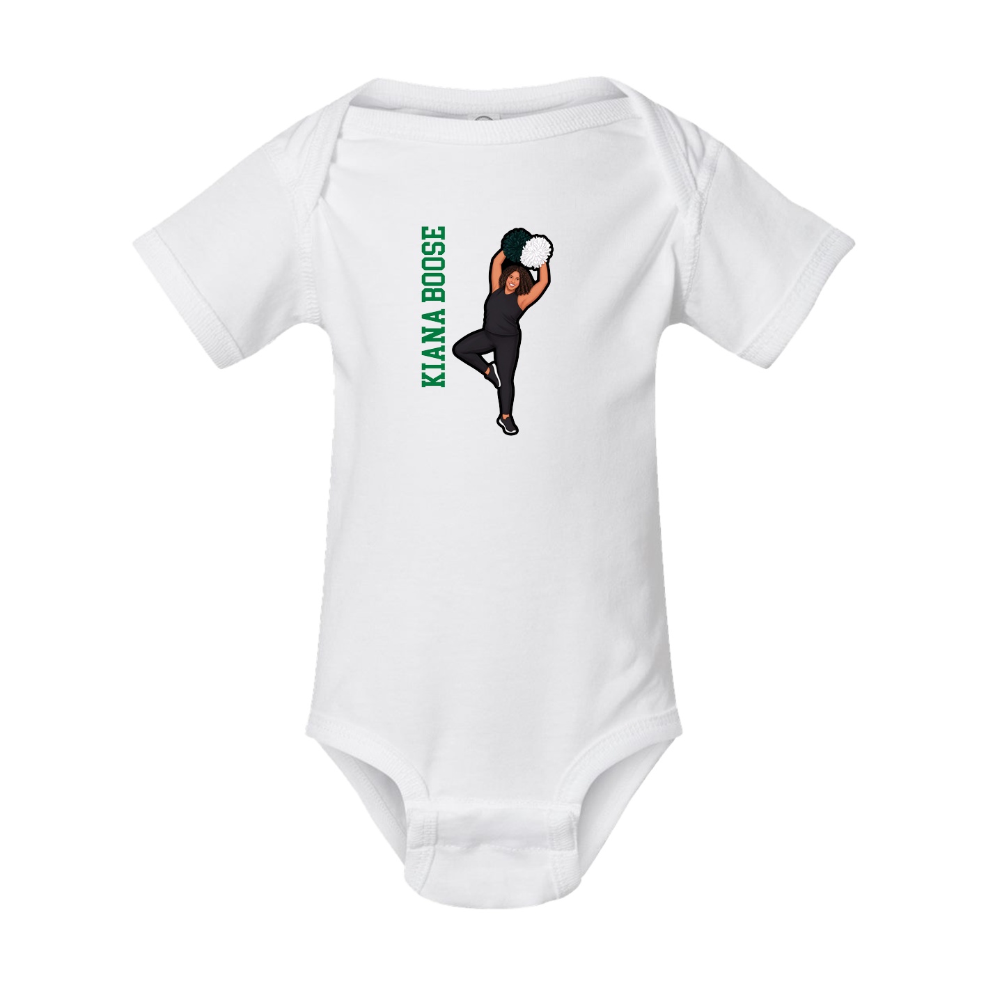 Baby Onesie — Name Vertical in White