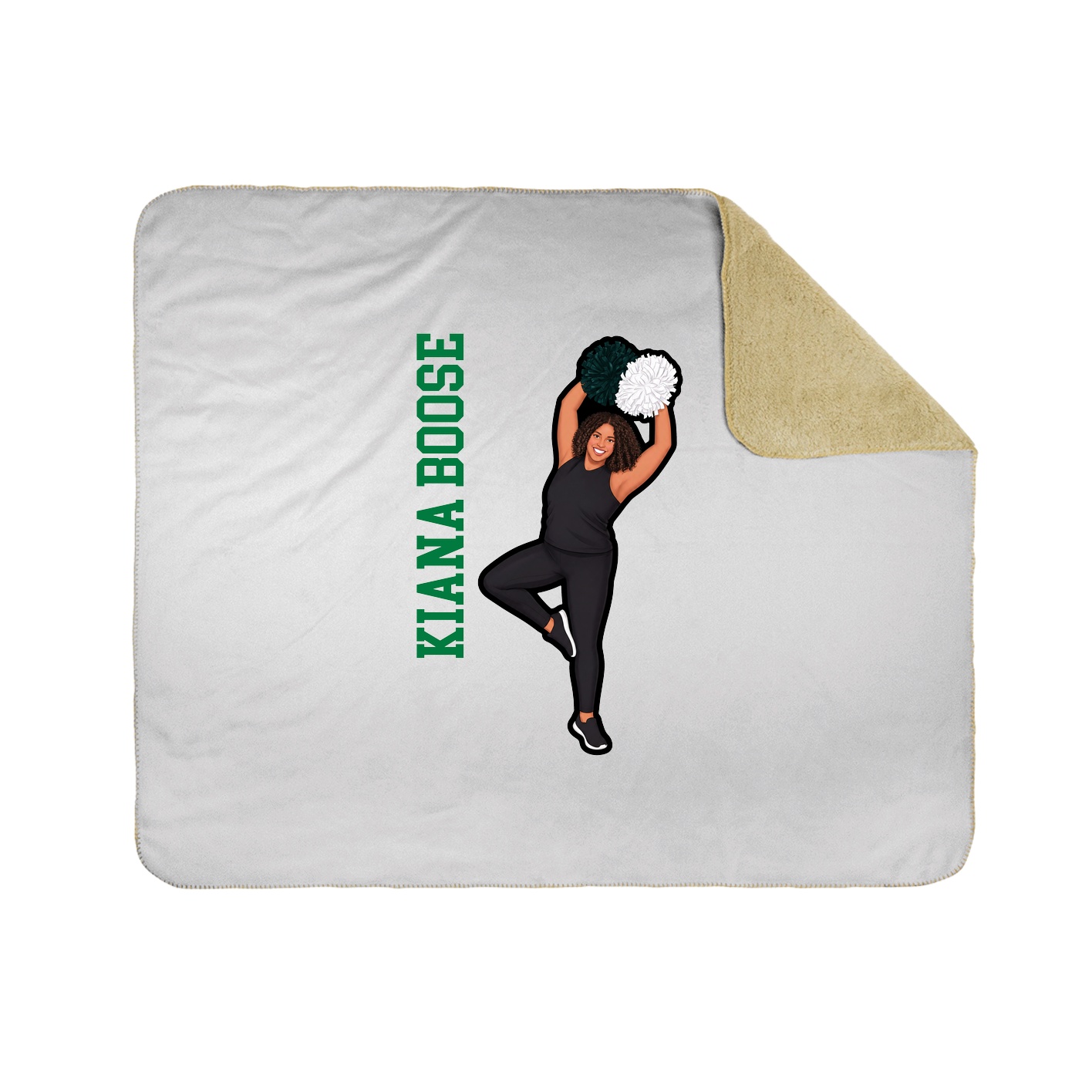 Throw Blanket — Name Vertical in White