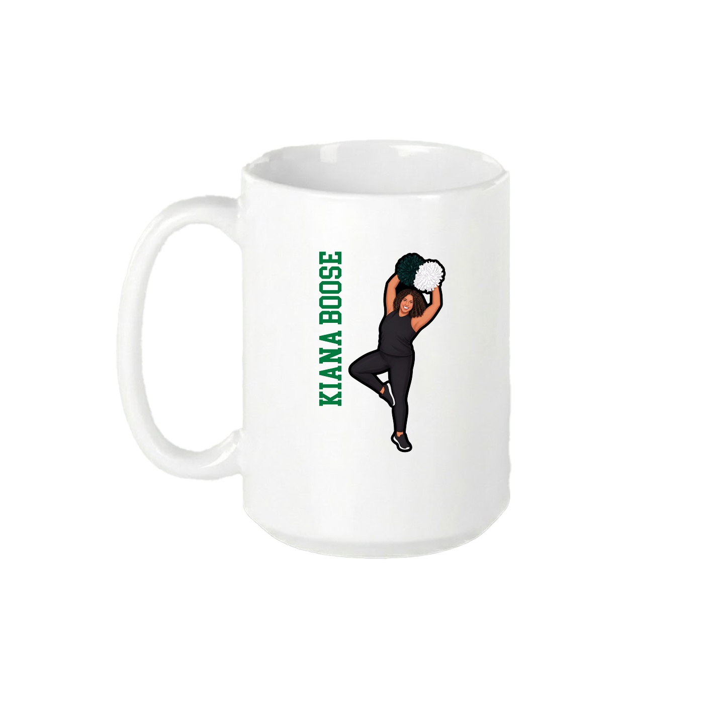 15oz Coffee Mug — Name Vertical in White