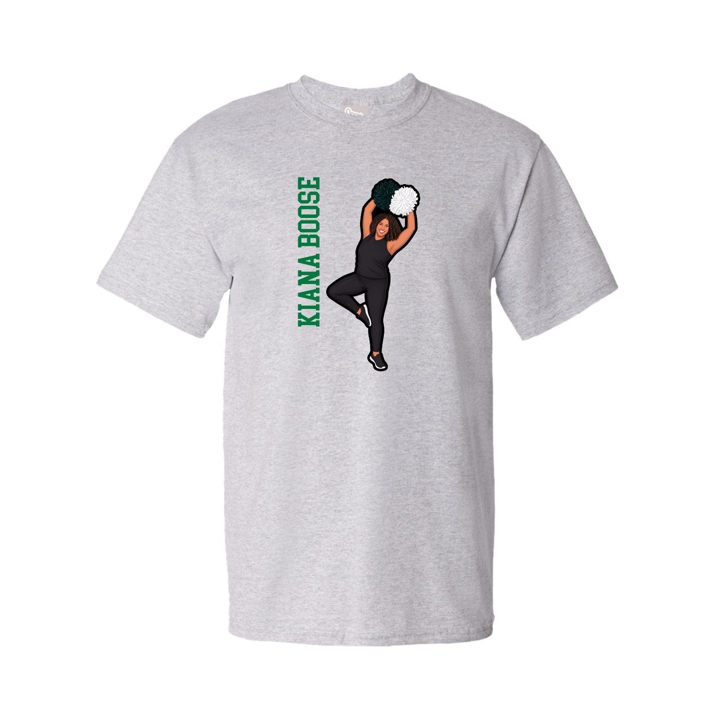 Youth Tee — Name Vertical in Grey