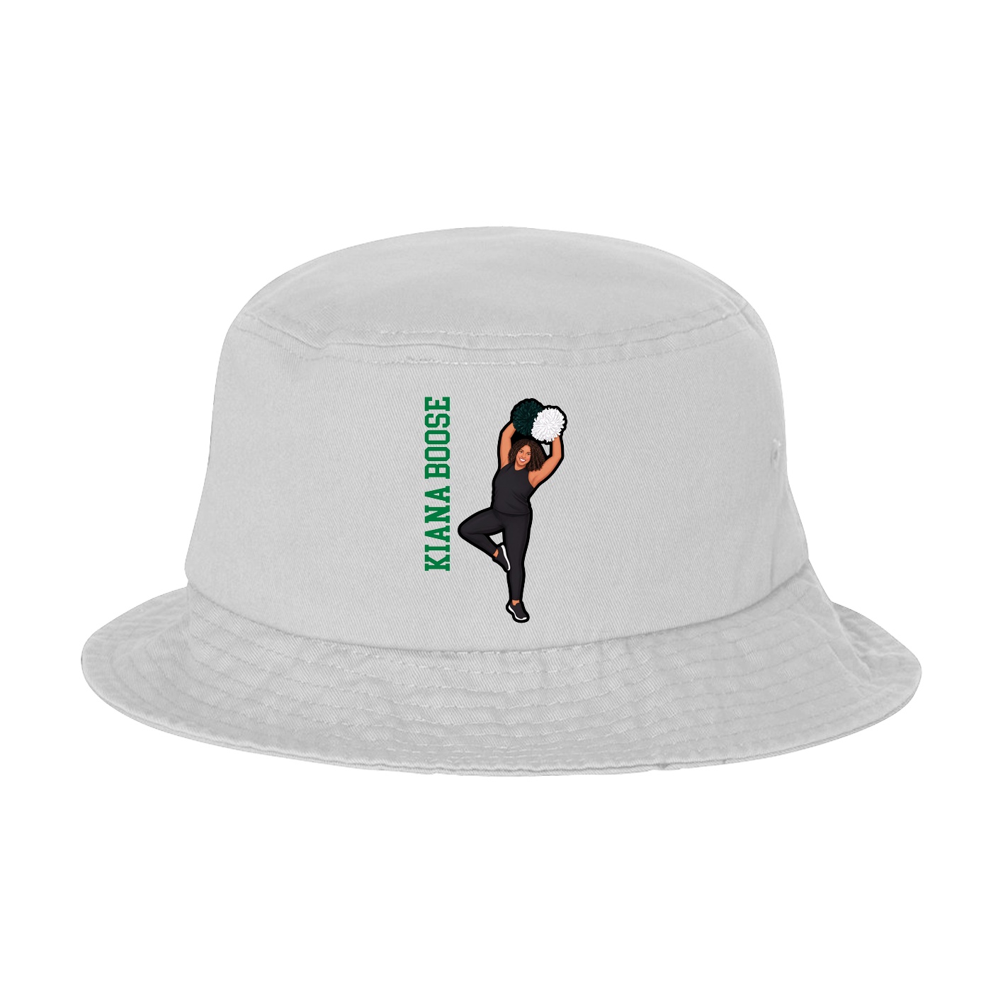Bucket Cap — Name Vertical in White