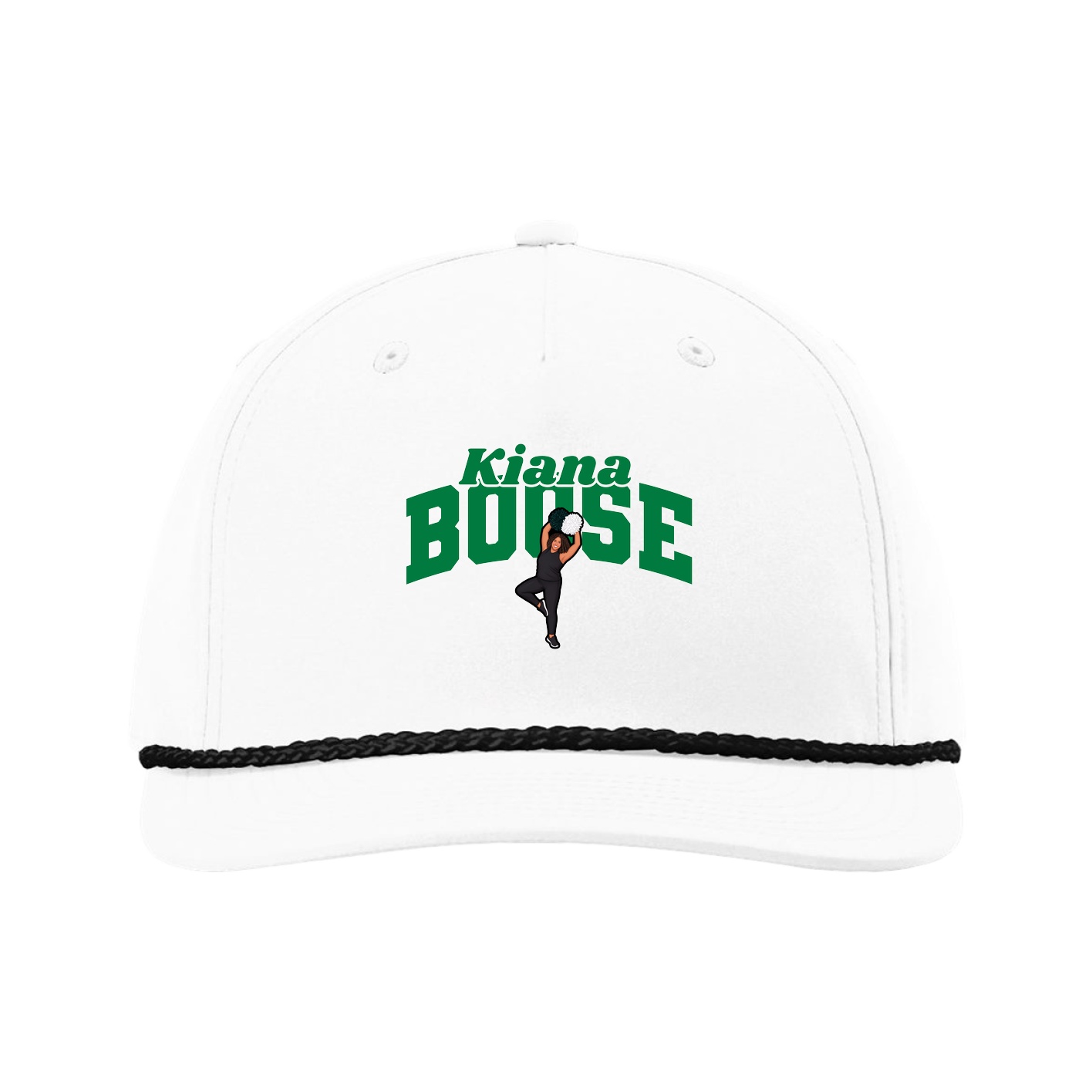 Five-Panel Classic Rope Cap — Signature Arch in White