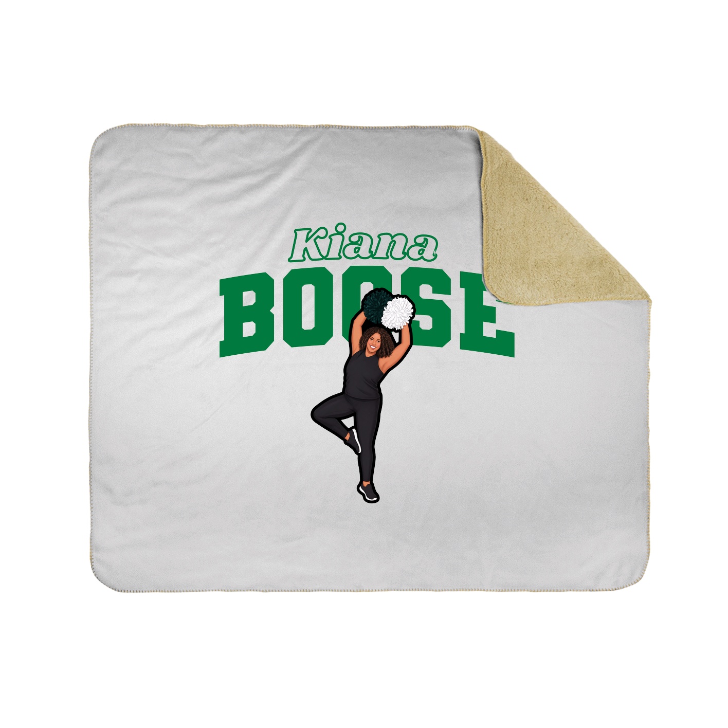 Throw Blanket — Name Arch in White