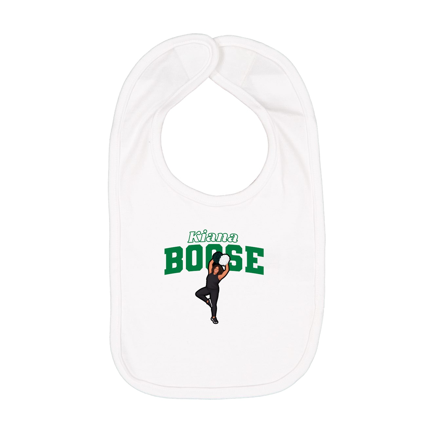 Infant Bib — Name Arch in White