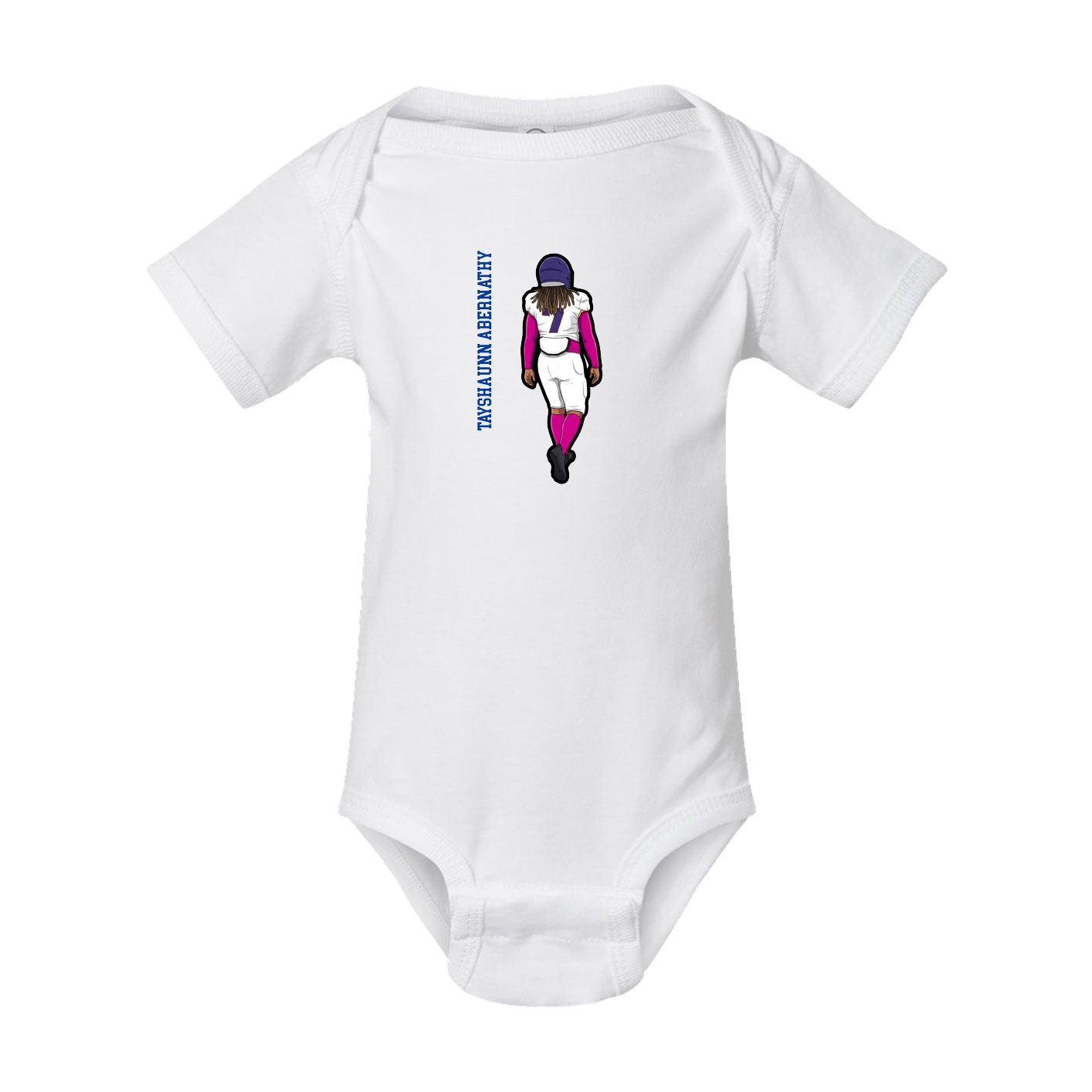Baby Onesie — Name Vertical in White