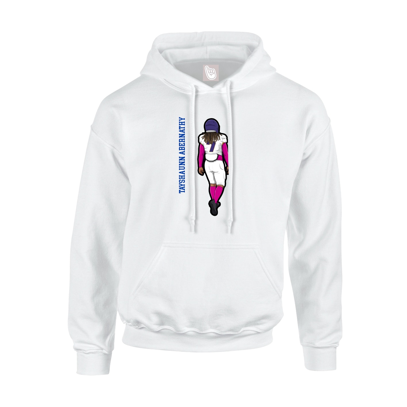 Hoodie — Name Vertical in White