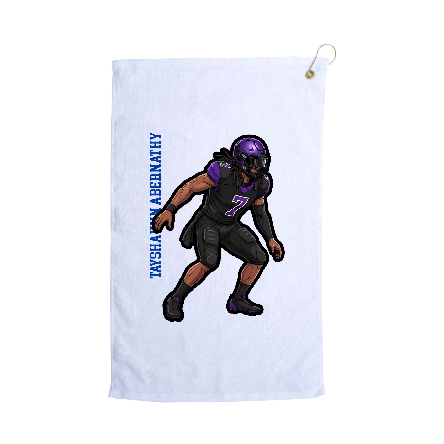 Golf Towel — Name Vertical in White