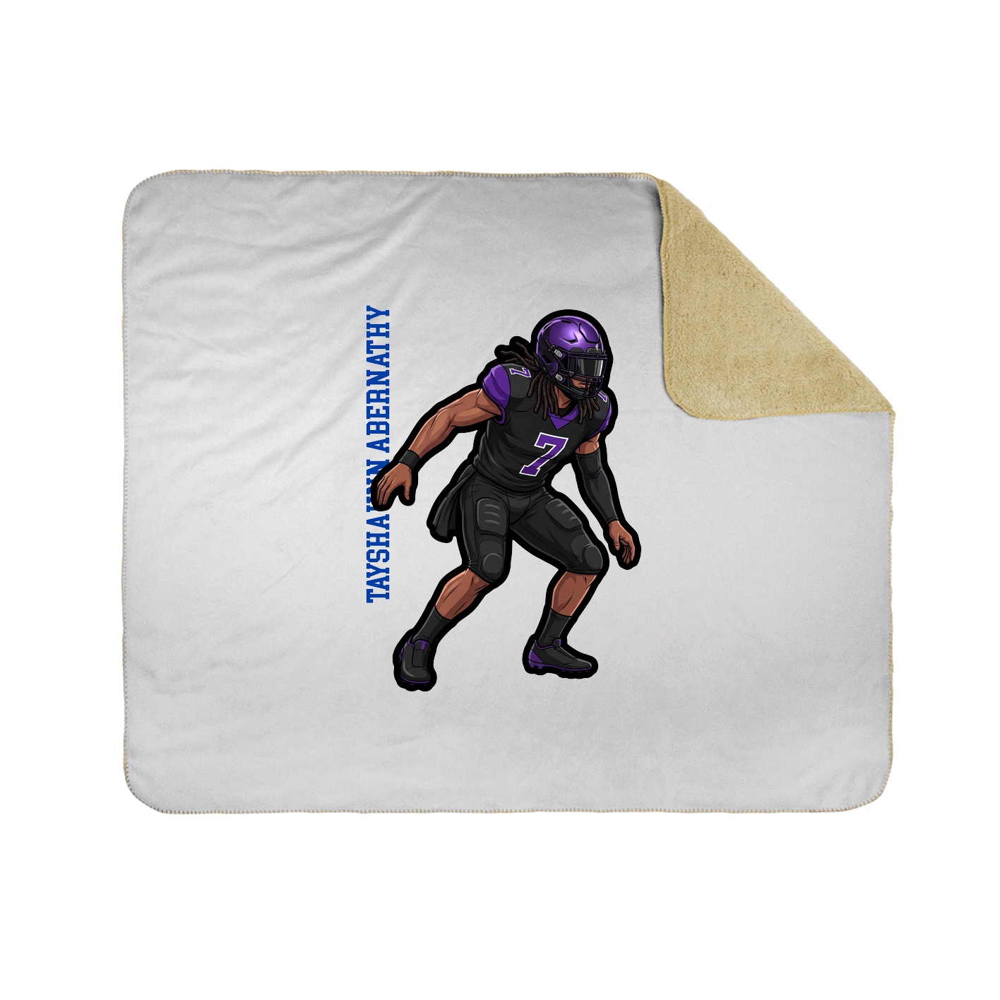 Throw Blanket — Name Vertical in White