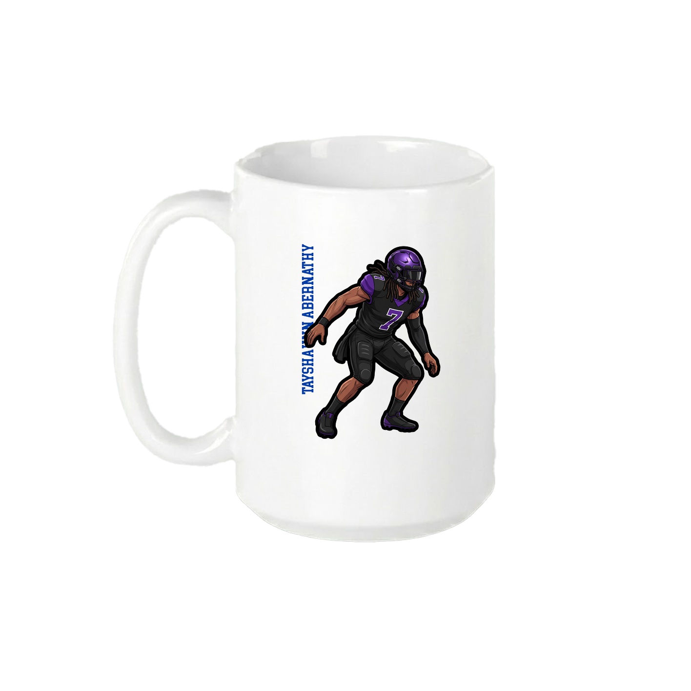 15oz Coffee Mug — Name Vertical in White