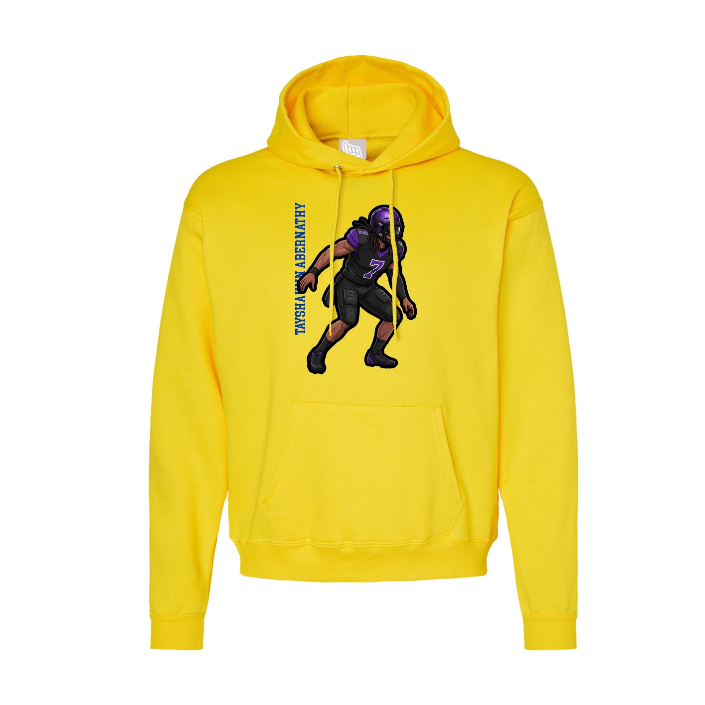 Hoodie — Name Vertical in Yellow